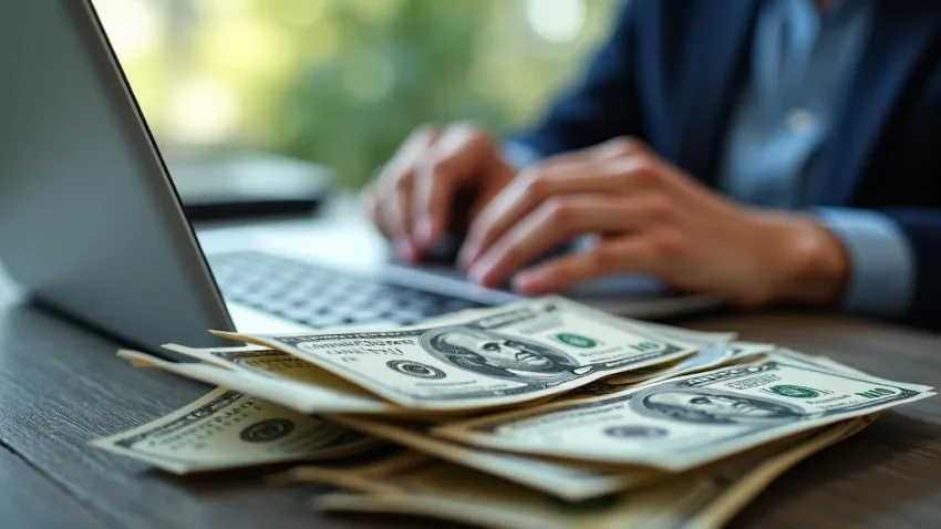 Make Money Online Easy Now This image shows a person working on a laptop, representing how to Make Money Online Easy Now.